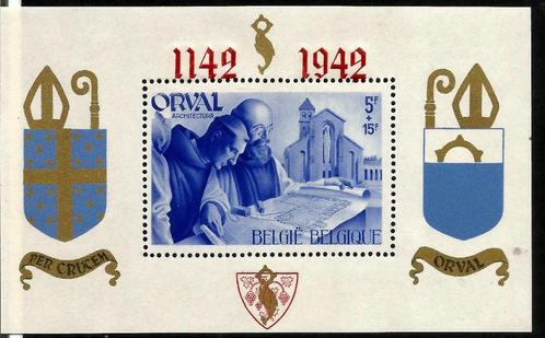 België 1942 Eng. cijfers, rode opdruk,getand OBP Blok 18a**, Postzegels en Munten, Postzegels | Europa | België, Postfris, Orginele gom