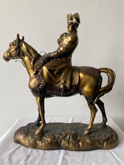 Napoleon te paard, gesigneerd G.Demange, H40cm, Antiek en Kunst, Kunst | Beelden en Houtsnijwerken, Ophalen of Verzenden