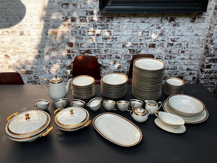 Bavaria koffieservies en eetservies 95 stuks verguld decor, Antiek en Kunst, Antiek | Servies compleet, Ophalen