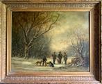 Charles Wouters (1892) - Jagers in een besneeuwd bos, Ophalen of Verzenden