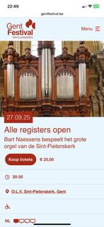 2 tickets Festival van Vlaanderen, Ophalen, Nieuw