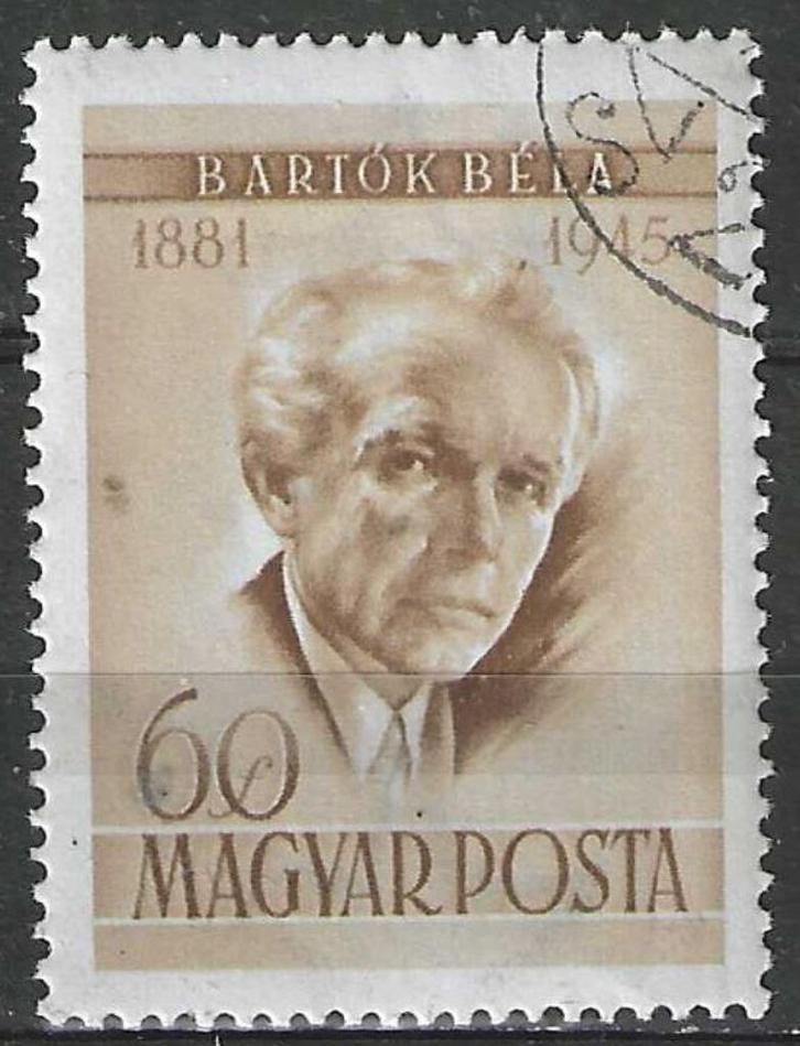 Hongarije 1955 - Yvert 1182 - Bela Bartok (ST), Postzegels en Munten, Postzegels | Europa | Hongarije, Verzenden