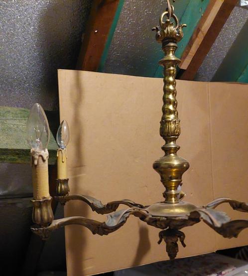 Antieke bronzen luster (1935), Antiek en Kunst, Antiek | Verlichting, Ophalen