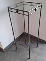 Metalen sokkel met glasplaat, Huis en Inrichting, Ophalen, Zo goed als nieuw