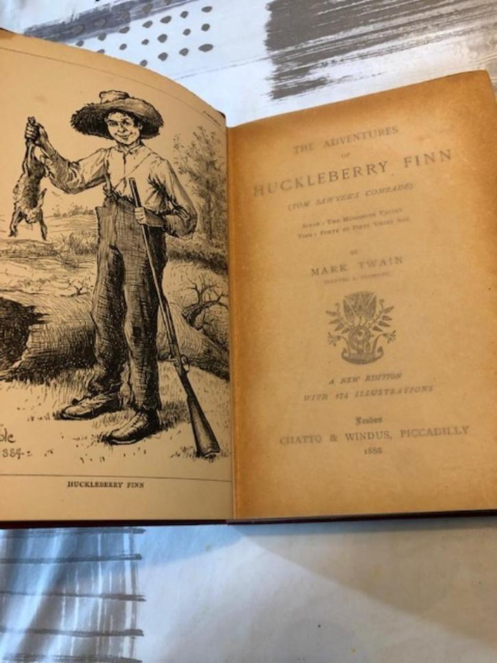 The Adventures of Huckleberry Finn - Mark Twain 1888, Antiek en Kunst, Antiek | Boeken en Manuscripten, Ophalen of Verzenden