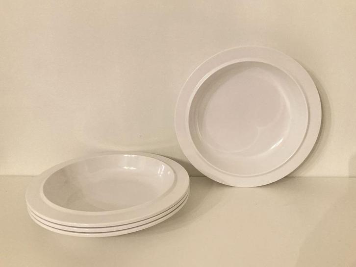 Diepe borden basic D195 - wit - Mepal-Rosti - 4 stuks, Caravans en Kamperen, Kampeeraccessoires, Zo goed als nieuw, Ophalen of Verzenden