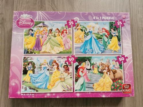 4 in 1 puzzel Disney prinsessen (35-50 stukjes), Kinderen en Baby's, Speelgoed | Educatief en Creatief, Gebruikt, Puzzelen, Ophalen of Verzenden