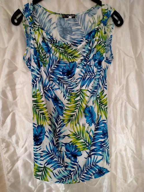 T-shirt,blauw,groen,zilverkl.pailletten;maat XXL., Kleding | Dames, T-shirts, Nieuw, Maat 42/44 (L), Overige kleuren, Zonder mouw