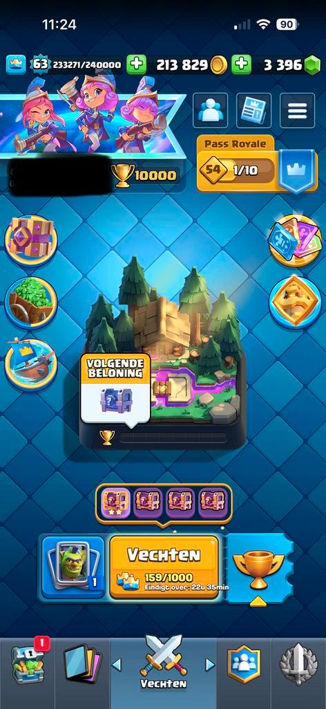 Clash royale 10k+ trofee en veel emotes/torens!, Games en Spelcomputers, Games | Overige, Ophalen