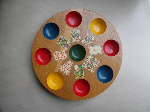 Retro vol houten spelbord voor kaartspel POCH jaren 60 =5€, Antiquités & Art, Curiosités & Brocante, Enlèvement ou Envoi