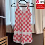 Playsuit roze wit geblokt M, Kleding | Dames, Jumpsuits, Maat 38/40 (M), Verzenden, Nieuw, Roze
