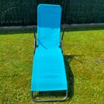 Chaise longue bleue, Jardin & Terrasse, Chaises longues, Comme neuf, Synthétique, Enlèvement, Pliant