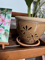 Bloempot met onderschotel, Jardin & Terrasse, Pots de fleurs, Enlèvement ou Envoi, Comme neuf