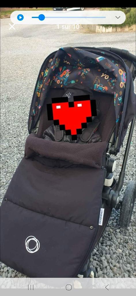 Bugaboo 3 zwarte kinderwagen, Kinderen en Baby's, Kinderwagens en Combinaties, Gebruikt, Kinderwagen, Bugaboo, Met reiswieg, Ophalen