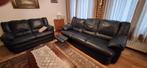 Lederen salon 2+3 zit donkerblauw, Huis en Inrichting, Zetels | Zetels, Ophalen, Gebruikt, Klassiek, Tweepersoons