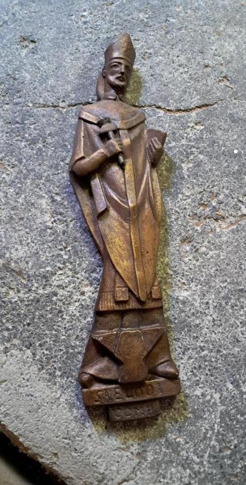 Bronzen beeldje van Sint Eligius, Antiek en Kunst, Antiek | Religieuze voorwerpen, Ophalen of Verzenden
