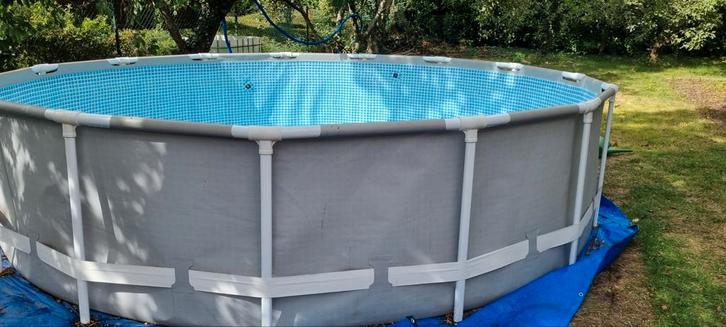 intex zwembad 457 x 107 met warmtepomp, zandfilterpomp, Tuin en Terras, Zwembaden, Gebruikt, Ophalen