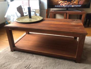3 tables de salon en teck / teak reconstitué  beschikbaar voor biedingen