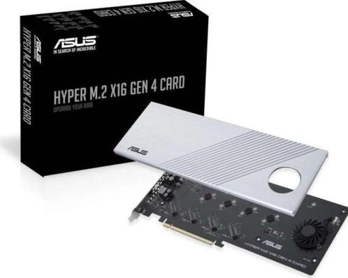 ASUS Hyper M.2 x16 Gen 4 Carte et Adaptateur d'interfaces In, Computers en Software, Harde schijven, Nieuw, Desktop, Intern, SSD