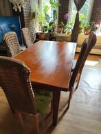 massief houten tafel 5 stoelen, Huis en Inrichting, Complete eetkamers, Ophalen of Verzenden, Zo goed als nieuw