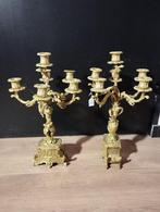 (44) Franse bronzen kandelaars in Regency-stijl, circa 1880, Ophalen of Verzenden