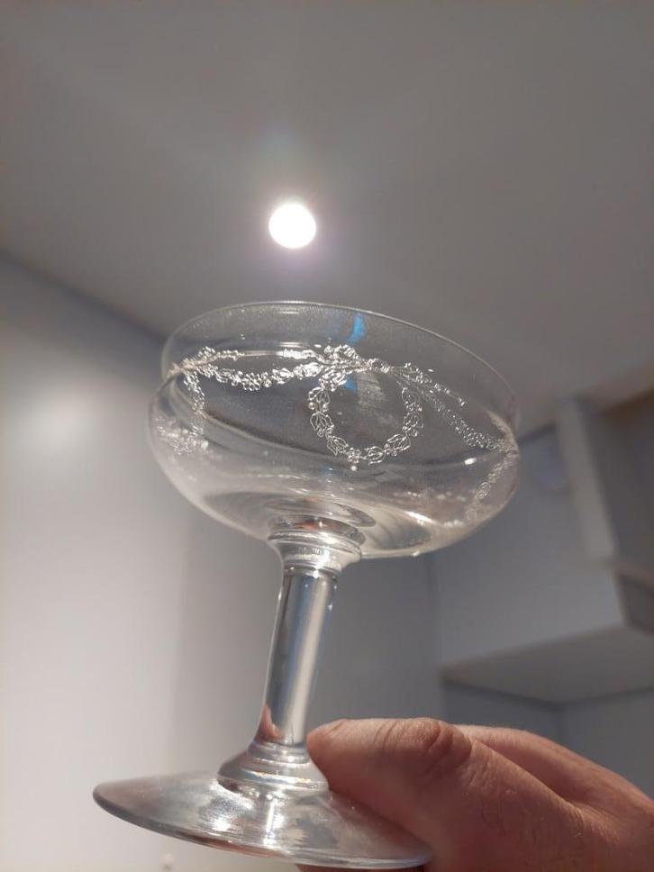 Champagnecoupe 6 stuks kristal glazen, Antiek en Kunst, Antiek | Glaswerk en Kristal, Ophalen