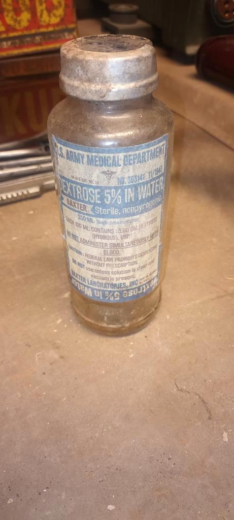 1943 US medic ww2 Baxter dextrose 5%, Verzamelen, Militaria | Tweede Wereldoorlog, Landmacht, Overige typen, Ophalen of Verzenden