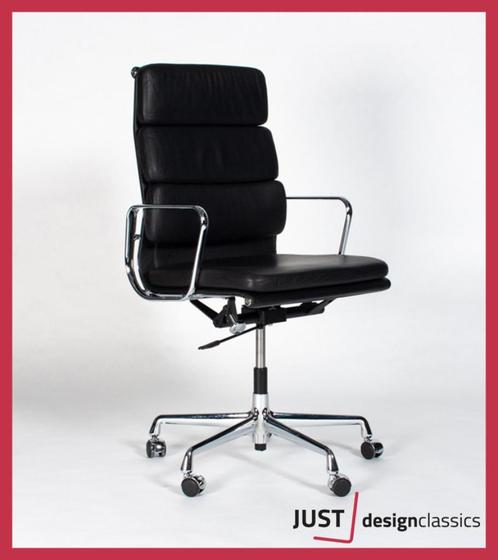 Eames Vitra ea 219 Dubbelzijdig Zwart Leder Chroom, Huis en Inrichting, Bureaustoelen, Zo goed als nieuw, Bureaustoel, Zwart, Ophalen