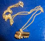 Vrachtwagen met ketting in 2M plaque goud, Handtassen en Accessoires, Kettingen, Ophalen of Verzenden, Zo goed als nieuw, Goud