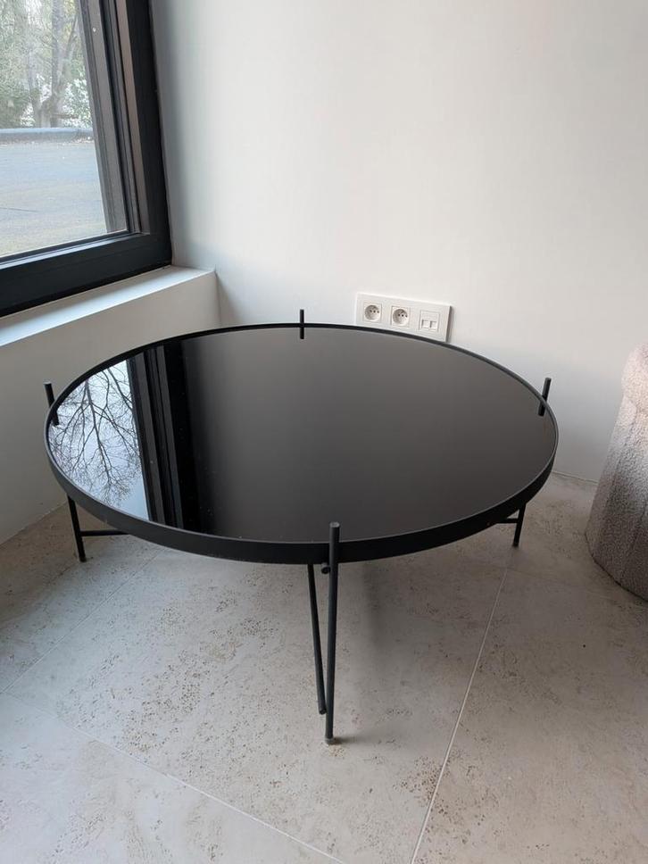 Zuiver Cupid Bijzettafel Rond 82,5 cm Glas/ Metaal Zwart., Huis en Inrichting, Tafels | Salontafels, Gebruikt, Minder dan 50 cm