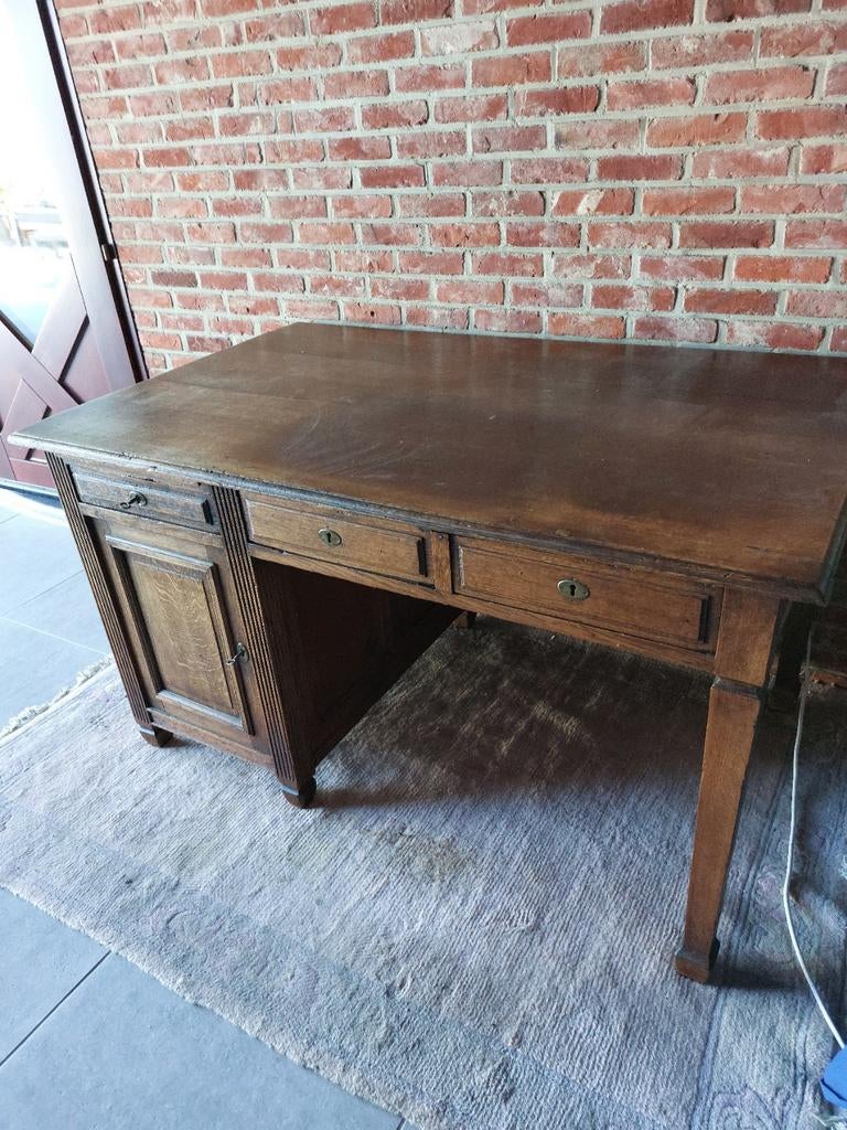 Bureau multifunctioneel, H= 80cm, BR=90cm en L= +/- 145cm, Antiek en Kunst, Ophalen