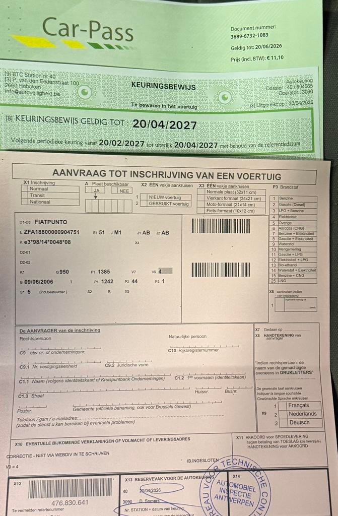 Fiat Punto 1.2 Benzine - AIRCO - GEKEURD VOOR VERKOOP!, Auto's, Stof, Zwart, Blauw, Handgeschakeld