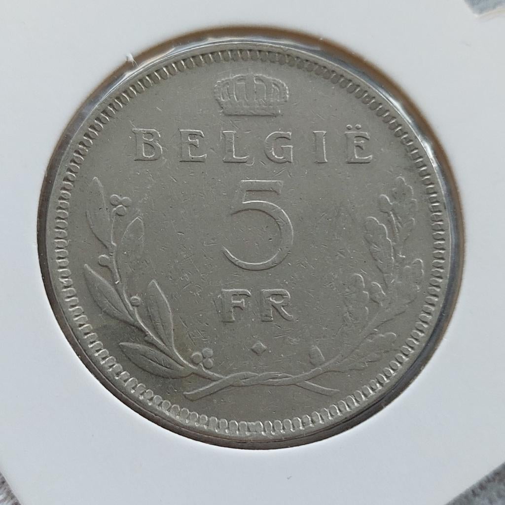 Piece de monnaie / Belgique / 5 Francs / 1936 VL / + Rare, Timbres & Monnaies, Enlèvement ou Envoi