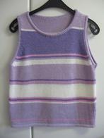Wit/paars gebreide top met strepen, S, Enlèvement ou Envoi, Comme neuf, Blanc