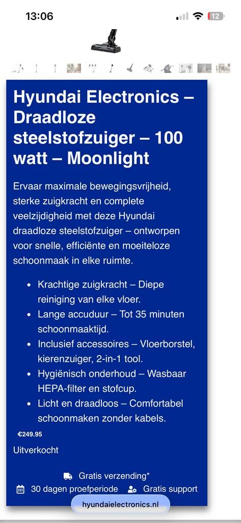 Steelstofzuiger hyundai, Ophalen, Overige typen