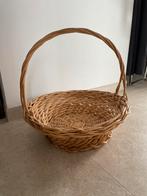 Vintage rieten mand met hengsel – groot model, Ophalen, Zo goed als nieuw, Riet, Mand