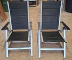 2 opklapbare tuinstoelen, Jardin & Terrasse, Chaises de jardin, Enlèvement, Comme neuf, Aluminium, Ajustable