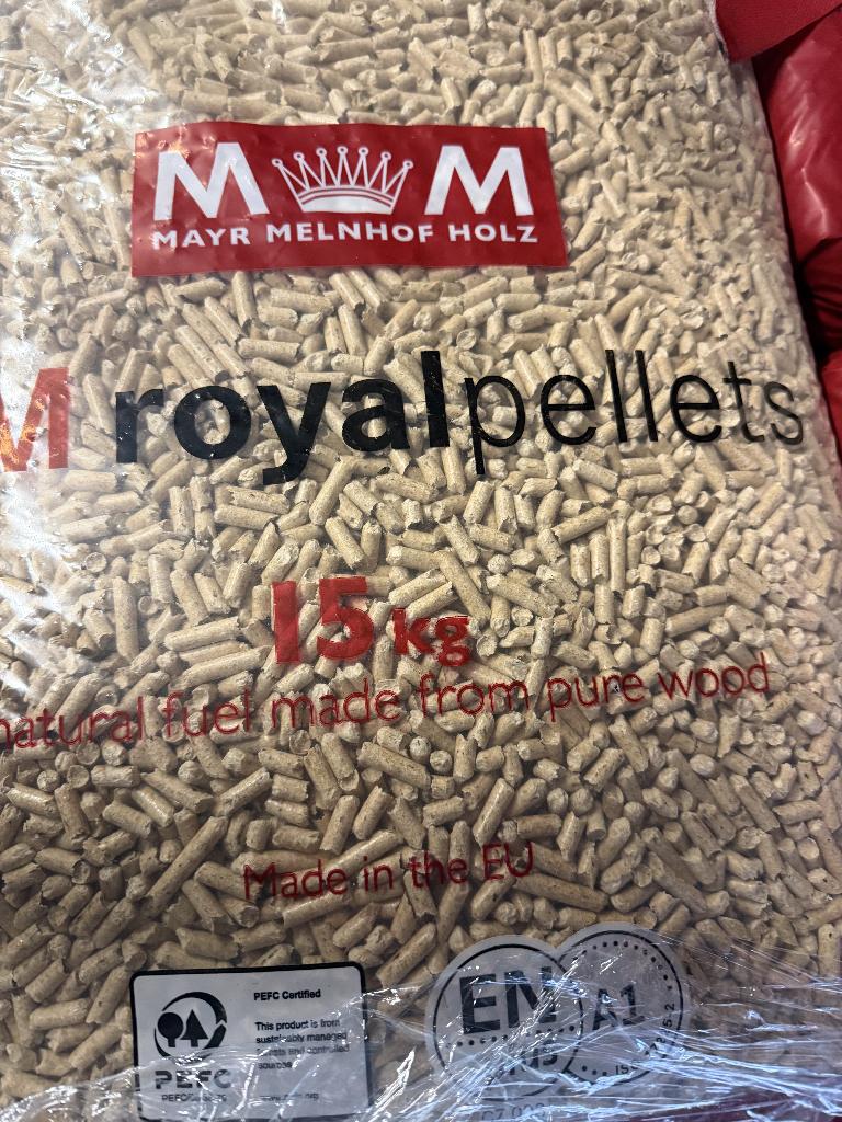 50 ROYALPELLETS ZAKKEN 15 KG EN PLUS A1 MAYR MELNHOF HOLZ, Minder dan 3 m³, Ophalen, Overige houtsoorten, Blokken