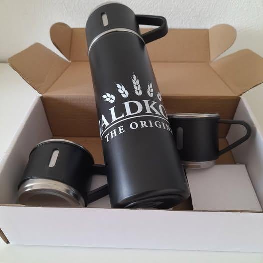 nieuw, thermos 1/2 liter + kopjes, Overige typen, Nieuw, Ophalen of Verzenden, Zwart
