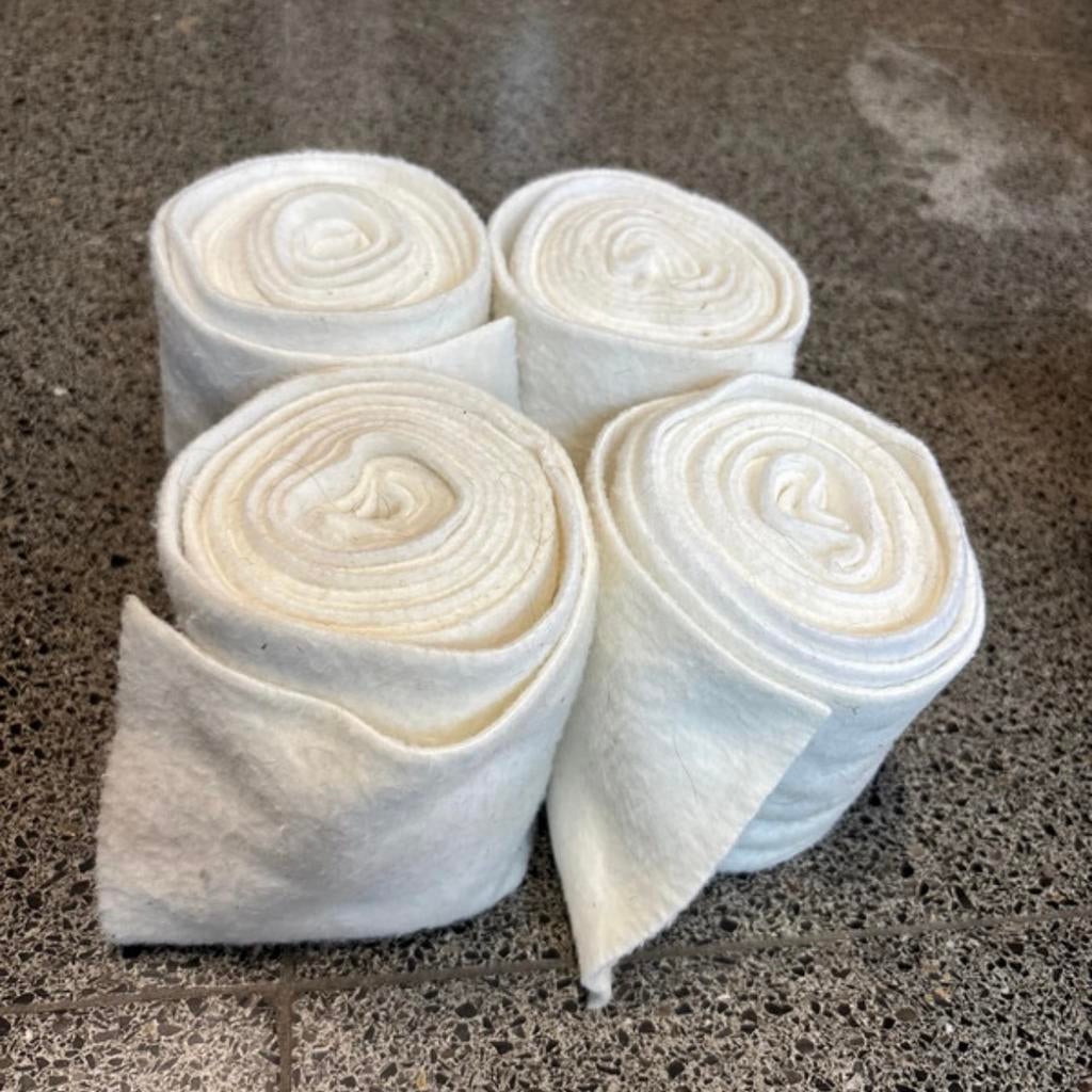 Set van 4 Witte Fleece Bandages voor Paarden, Dieren en Toebehoren, Paarden en Pony's | Beschermers, Ophalen of Verzenden, Zo goed als nieuw