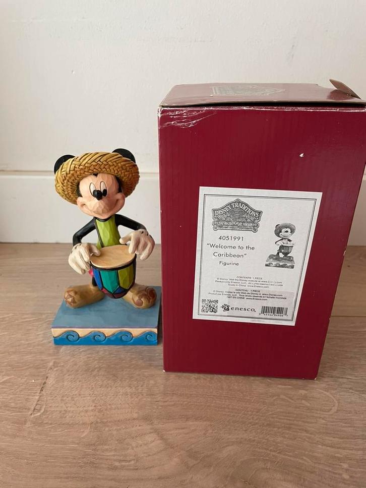 Disney traditions Jim shore mickey mouse welcome Caribbean, Collections, Disney, Comme neuf, Mickey Mouse, Enlèvement ou Envoi