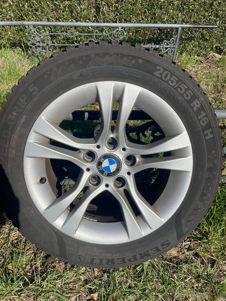 4 Originele BMW velgen + banden, Ophalen, 16 inch, Band(en)