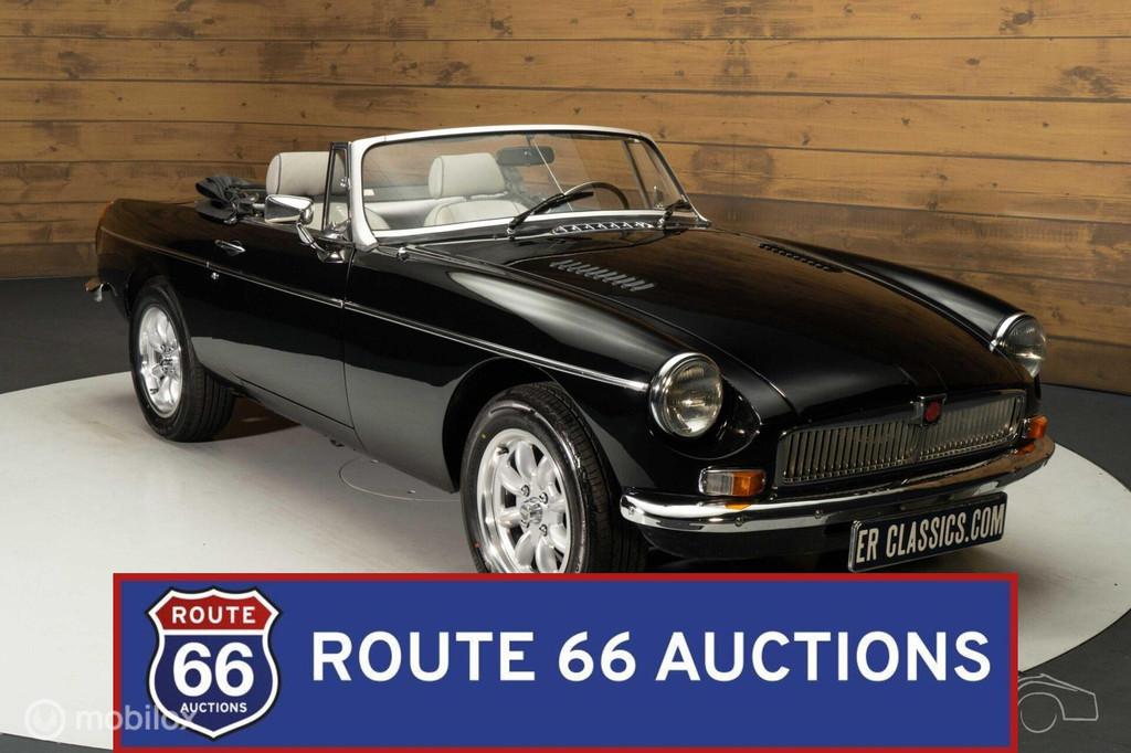 MG MGB V8 Cabriolet | 1980 | Route 66 Auctions, Auto's, Zwart, Bedrijf, Handgeschakeld, Overige carrosserie