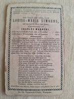Bidprentje louise-Marie Simoens Sint-Michiels 1870 - 1900, Verzamelen, Bidprentjes en Rouwkaarten, Ophalen of Verzenden, Bidprentje