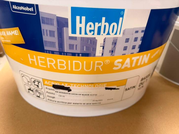 Herbol Herbidur grijze muurverf voor buiten 12,5liter, Doe-het-zelf en Bouw, Verf, Beits en Lak, Nieuw, Verf, 10 tot 15 liter