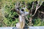 buste d un cerf en bronze sur socle signé , MILO ..., Enlèvement ou Envoi, Bronze