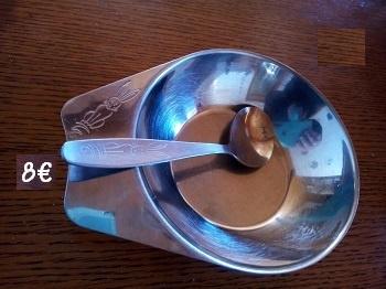 bébé couverts inox 8€/ bol et cuil inox 8€/ 2 chicco 2€, Ophalen of Verzenden, Zo goed als nieuw