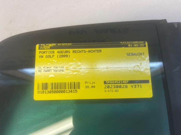 Portière 4portes arrière droite d'un Volkswagen Golf, Volkswagen, -, 3 mois de garantie, Utilisé