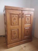 Massieve eiken openklap bar met houtsnijwerk, Enlèvement