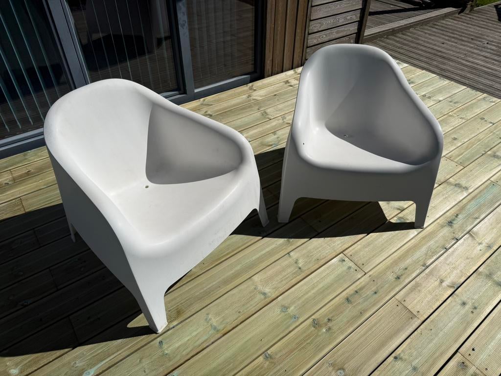 2 fauteuils exterieurs Ikea, Jardin & Terrasse, Enlèvement, Utilisé, Plastique, Empilable